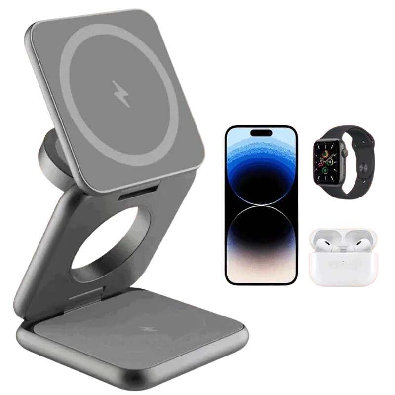 TravGo Magnetische 3-in-1 Wireless Ladestation
