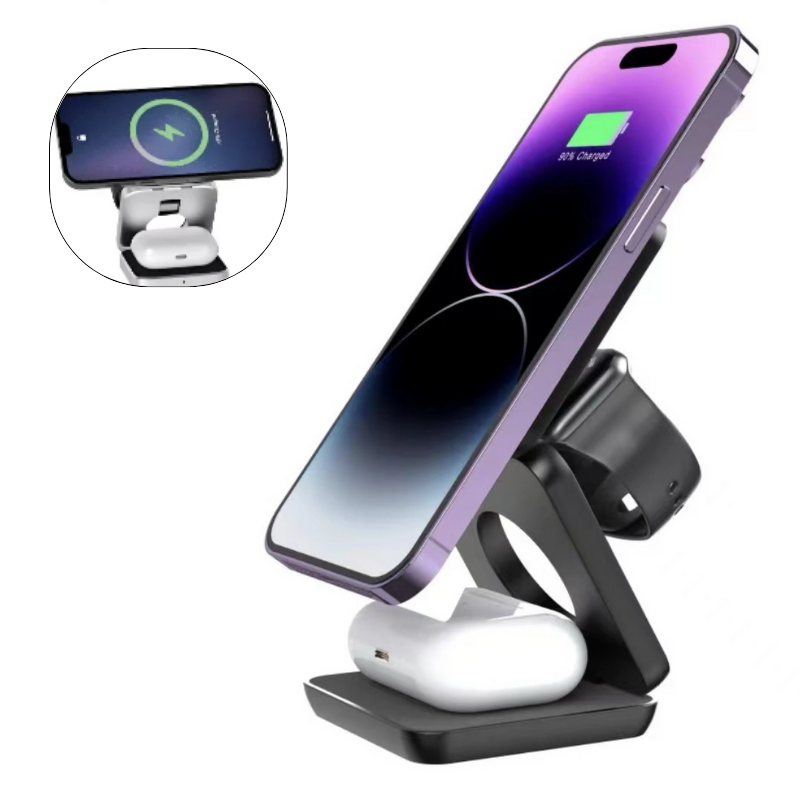 TravGo Magnetische 3-in-1 Wireless Ladestation